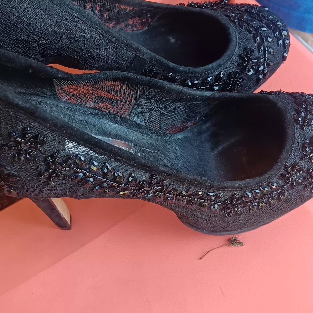 BCBG Paris Black Embellished Heels